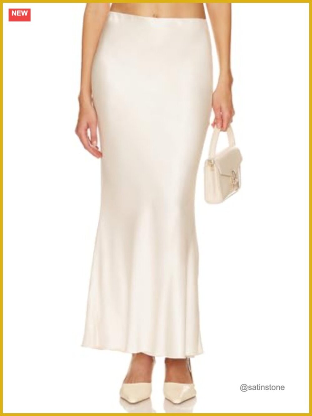 Satin Mermaid Maxi Skirt High Waist A-Line Flowy Night Out